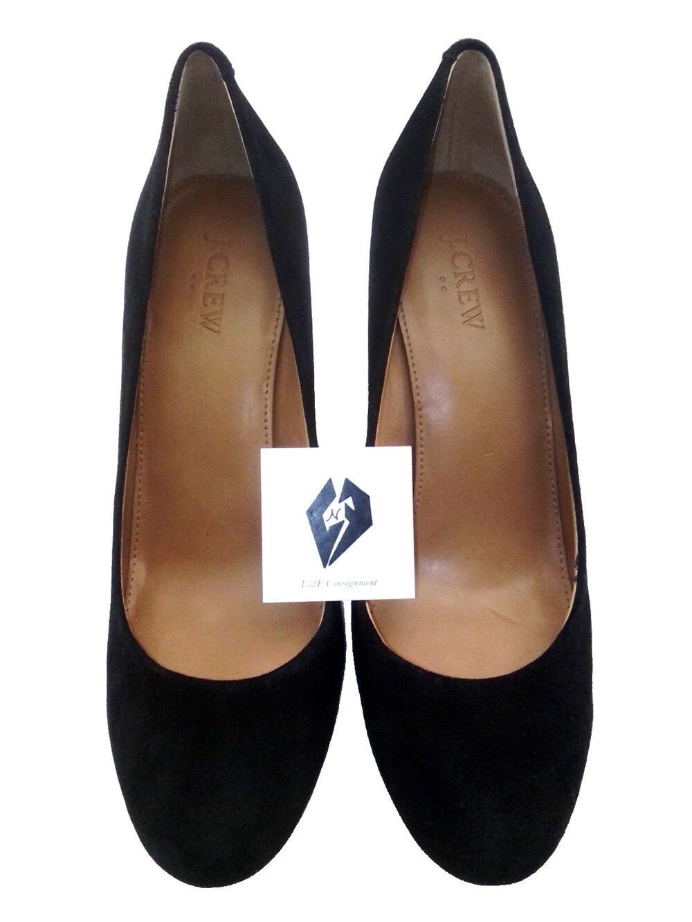 J Crew Women's Classic  Sexy Black Suede Round Toe Black 4'' Heel Pumps Size 9.5
